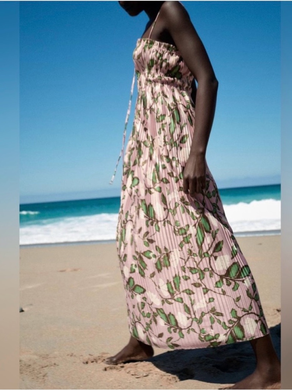 ZARA BLOGGERS Favorite printed pleated dress size S